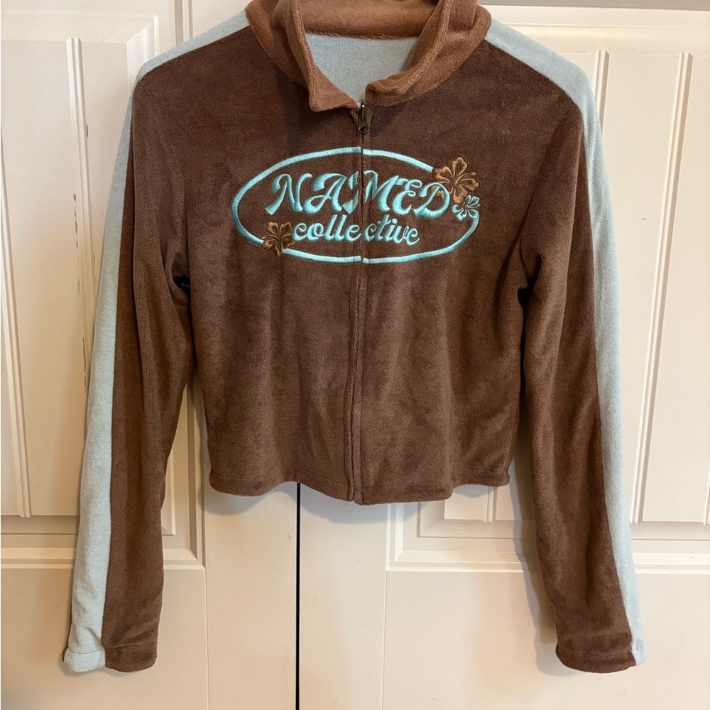 NAMED Collective Brown and Blue Hoodie